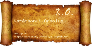 Karácsonyi Orsolya névjegykártya