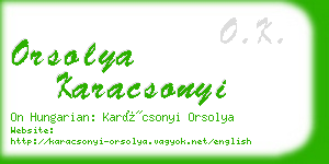 orsolya karacsonyi business card